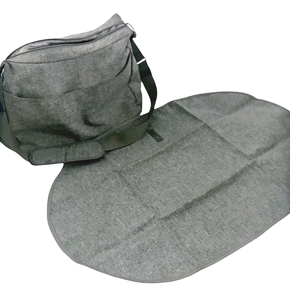 JJ Cole Gray Diaper Bag & Changing Pad